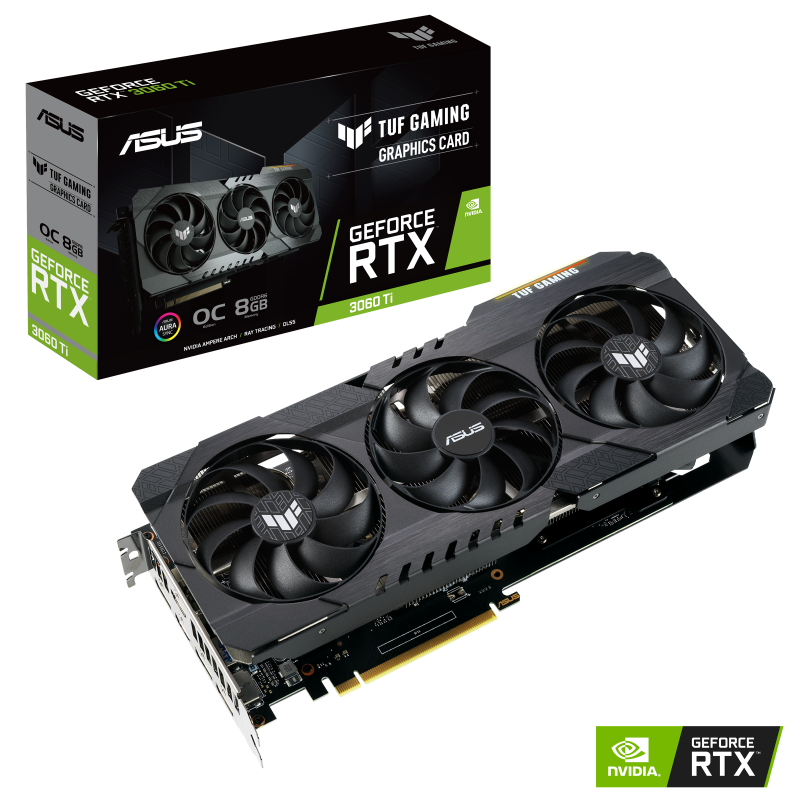 ASUS - TUF-RTX3060TI-8G-GAMING - PCI Express 40 - NVIDIA - NVIDIA GeForce RTX 3060 Ti - 8 GB - GDDR6 SDRAM - ASUS